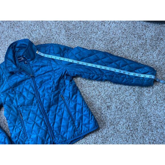 Land's End quilted Jacket/Coat, SP, SMALL PETITE, Teal/Blue Green - Picture 4 of 8